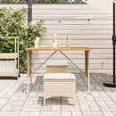 vidaXL bézs polyrattan akácfa lapos kerti asztal 105x75x72 cm