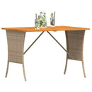 vidaXL bézs polyrattan akácfa lapos kerti asztal 105x75x72 cm
