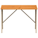 vidaXL bézs polyrattan akácfa lapos kerti asztal 105x75x72 cm