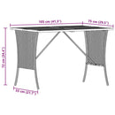 vidaXL bézs polyrattan akácfa lapos kerti asztal 105x75x72 cm