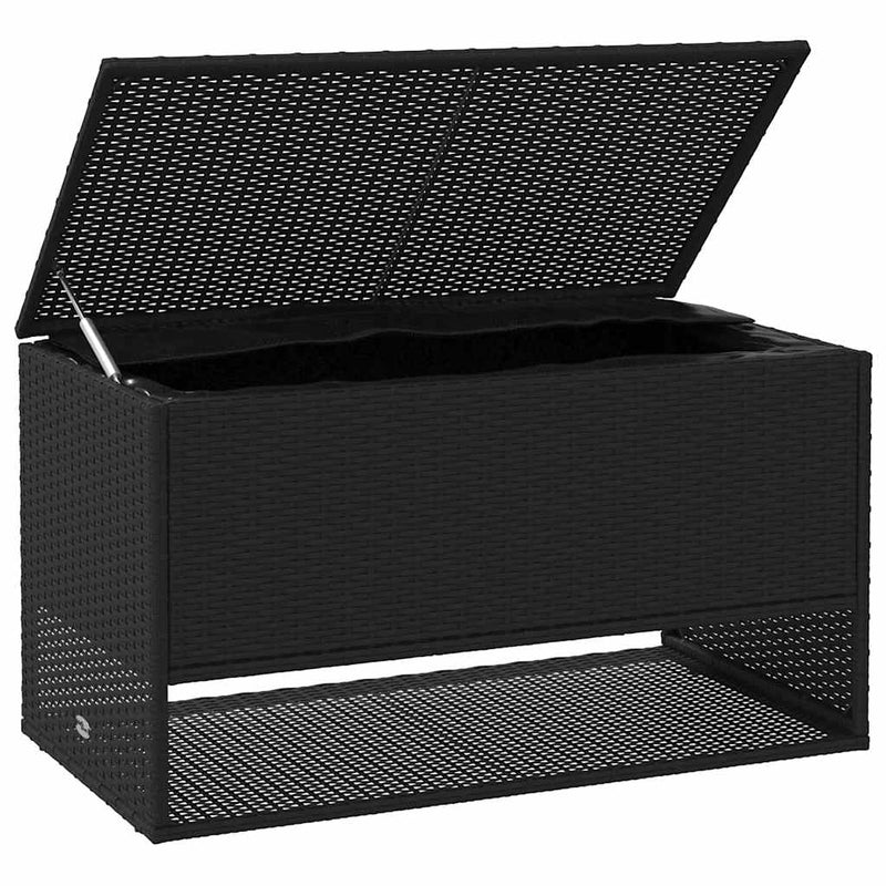 vidaXL fekete polyrattan kültéri párna doboz 100x55x55,5 cm