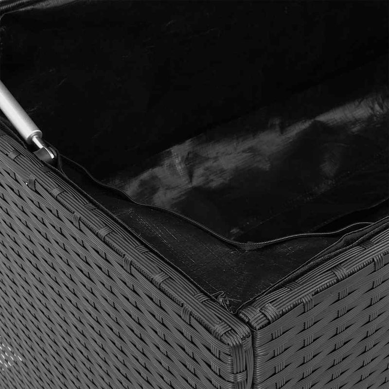 vidaXL fekete polyrattan kültéri párna doboz 100x55x55,5 cm