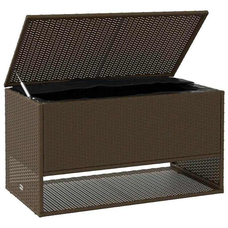 vidaXL barna polyrattan kültéri párna doboz 100x55x55,5 cm