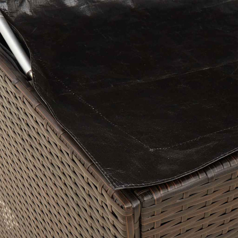 vidaXL barna polyrattan kültéri párna doboz 100x55x55,5 cm