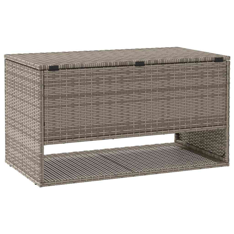 vidaXL szürke polyrattan kültéri párna doboz 100x55x55,5 cm