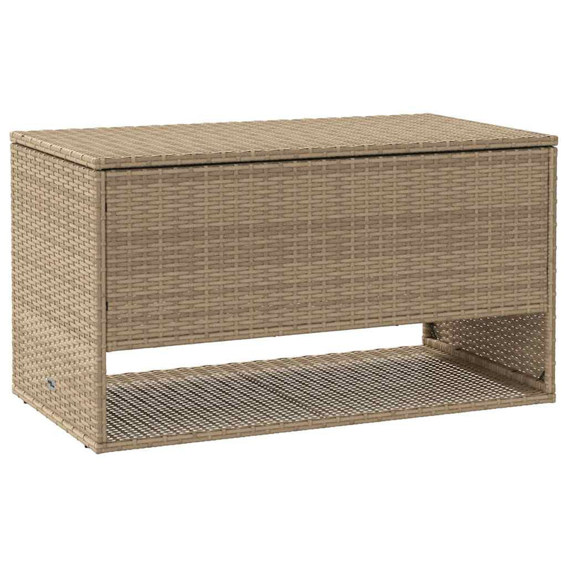vidaXL bézs polyrattan kültéri párna doboz 100x55x55,5 cm