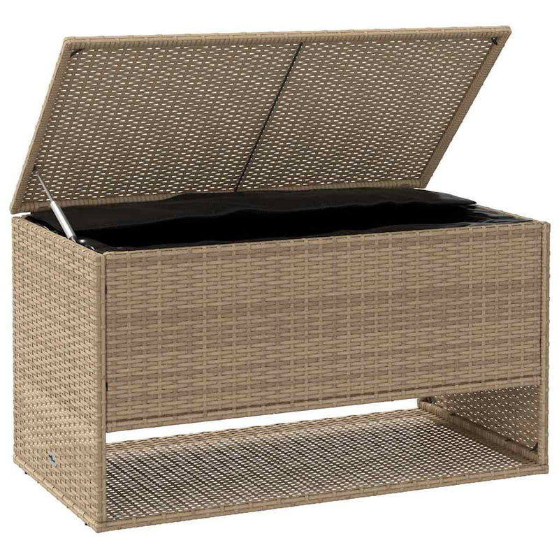 vidaXL bézs polyrattan kültéri párna doboz 100x55x55,5 cm