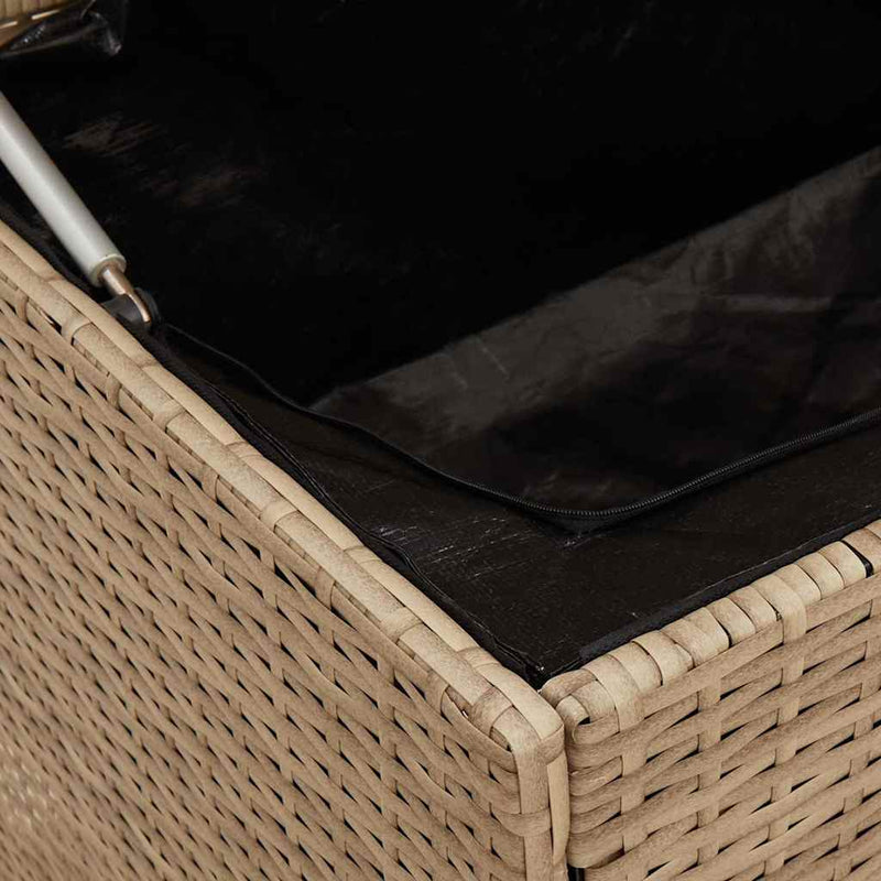 vidaXL bézs polyrattan kültéri párna doboz 100x55x55,5 cm