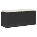 vidaXL fekete polyrattan kerti pad párnával 110x40x44 cm