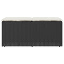 vidaXL fekete polyrattan kerti pad párnával 110x40x44 cm