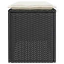 vidaXL fekete polyrattan kerti pad párnával 110x40x44 cm