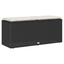 vidaXL fekete polyrattan kerti pad párnával 110x40x44 cm