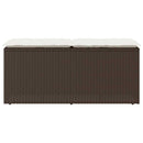 vidaXL barna polyrattan kerti pad párnával 110x40x44 cm
