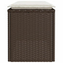 vidaXL barna polyrattan kerti pad párnával 110x40x44 cm