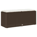 vidaXL barna polyrattan kerti pad párnával 110x40x44 cm