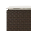 vidaXL barna polyrattan kerti pad párnával 110x40x44 cm