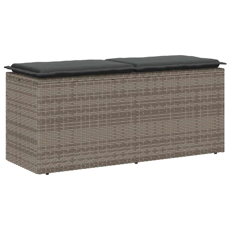 vidaXL szürke polyrattan kerti pad párnával 116 x 46 x 57 cm