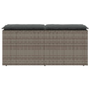 vidaXL szürke polyrattan kerti pad párnával 116 x 46 x 57 cm