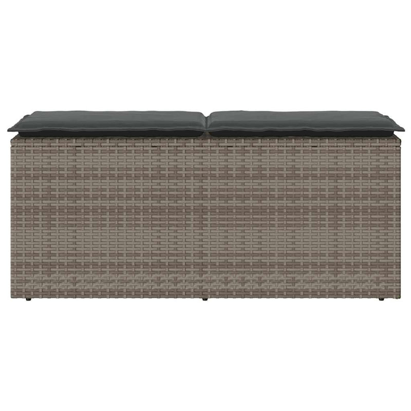 vidaXL szürke polyrattan kerti pad párnával 116 x 46 x 57 cm