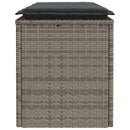vidaXL szürke polyrattan kerti pad párnával 116 x 46 x 57 cm