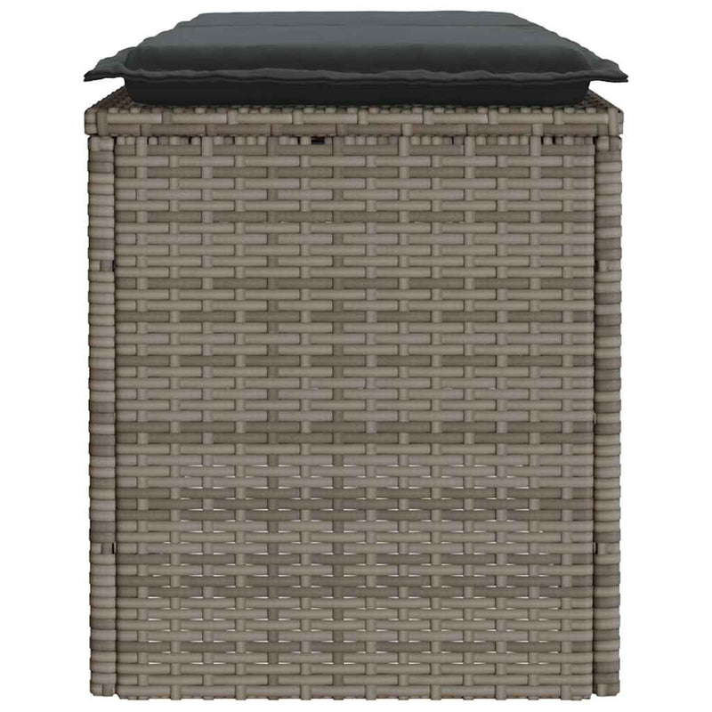 vidaXL szürke polyrattan kerti pad párnával 116 x 46 x 57 cm