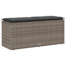 vidaXL szürke polyrattan kerti pad párnával 116 x 46 x 57 cm