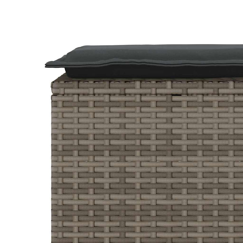 vidaXL szürke polyrattan kerti pad párnával 116 x 46 x 57 cm
