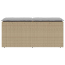 vidaXL bézs polyrattan kerti pad párnával 110x40x44 cm