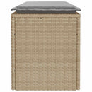 vidaXL bézs polyrattan kerti pad párnával 110x40x44 cm