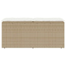 vidaXL bézs polyrattan kerti pad párnával 110x40x44 cm