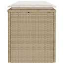 vidaXL bézs polyrattan kerti pad párnával 110x40x44 cm