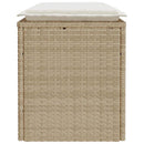 vidaXL bézs polyrattan kerti pad párnával 110x40x44 cm