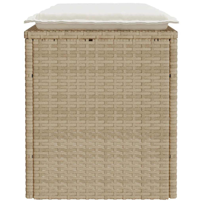 vidaXL bézs polyrattan kerti pad párnával 110x40x44 cm