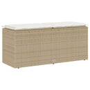vidaXL bézs polyrattan kerti pad párnával 110x40x44 cm