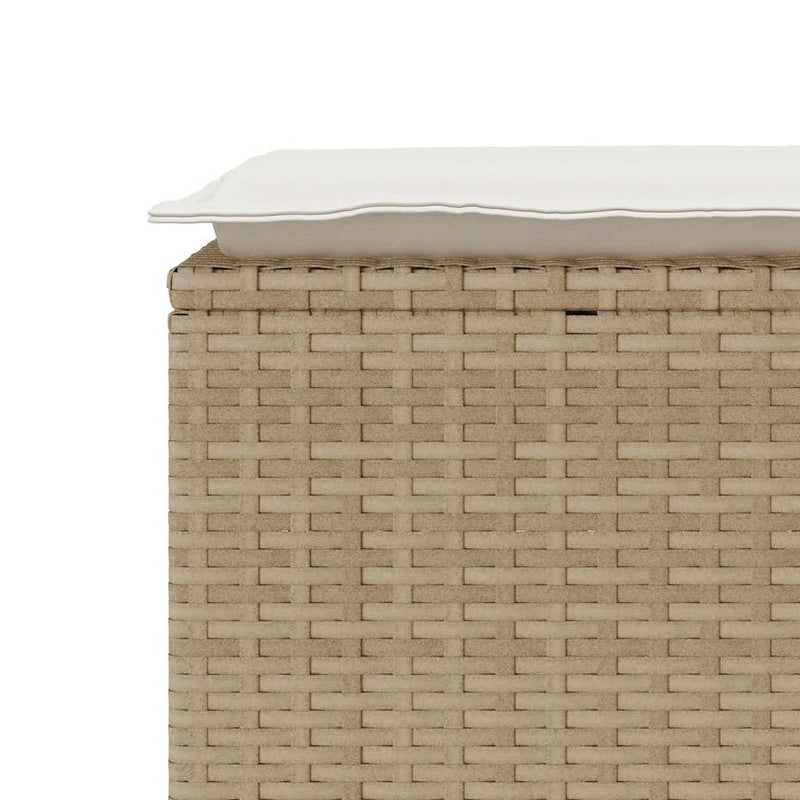 vidaXL bézs polyrattan kerti pad párnával 110x40x44 cm