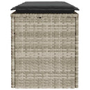 vidaXL világosszürke polyrattan kerti pad párnával 110x40x44 cm