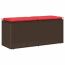 vidaXL barna polyrattan kerti pad párnával 110x40x44 cm