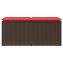 vidaXL barna polyrattan kerti pad párnával 110x40x44 cm