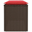 vidaXL barna polyrattan kerti pad párnával 110x40x44 cm