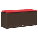 vidaXL barna polyrattan kerti pad párnával 110x40x44 cm