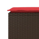 vidaXL barna polyrattan kerti pad párnával 110x40x44 cm