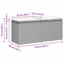 vidaXL barna polyrattan kerti pad párnával 110x40x44 cm