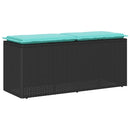 vidaXL fekete polyrattan kerti pad párnával 110x40x44 cm