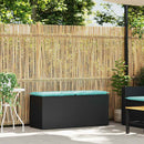 vidaXL fekete polyrattan kerti pad párnával 110x40x44 cm