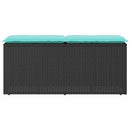 vidaXL fekete polyrattan kerti pad párnával 110x40x44 cm
