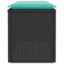 vidaXL fekete polyrattan kerti pad párnával 110x40x44 cm