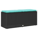 vidaXL fekete polyrattan kerti pad párnával 110x40x44 cm