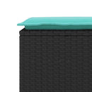 vidaXL fekete polyrattan kerti pad párnával 110x40x44 cm