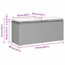 vidaXL fekete polyrattan kerti pad párnával 110x40x44 cm