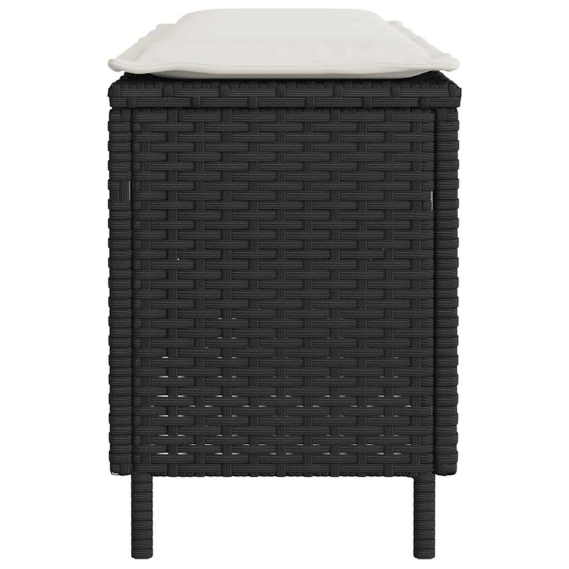 vidaXL fekete polyrattan kerti pad párnával 110x30x40,5 cm